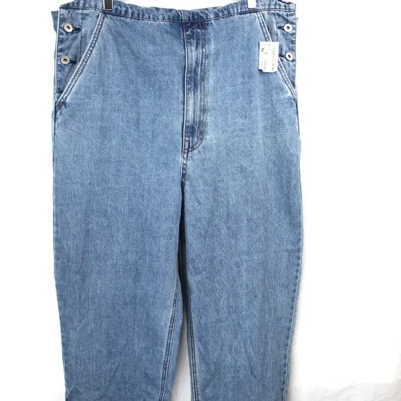 Empyre SK8 Bib Blake Overalls Men's Blue Relaxed Loose Fit Denim Jean Sz M NWT